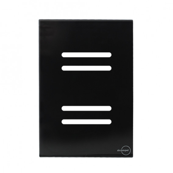 Placa p/ 4 Interruptores (Especial) 4x2 - Novara Glass Preto Brilhante 